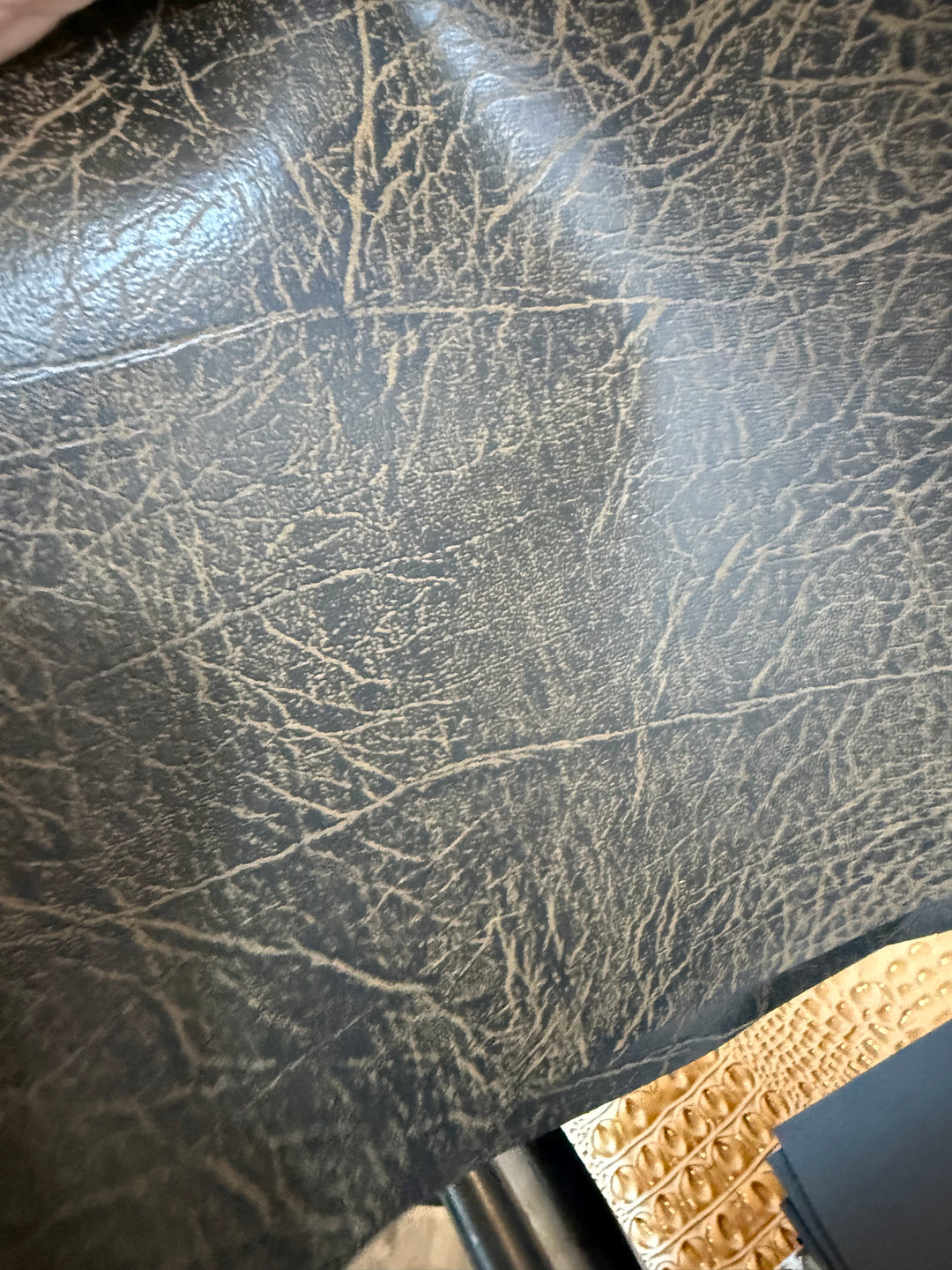 Crackle Brown Mini Top Zip Single Ladies ROUND 2 by Makeup Junkie Bags 10/5 (Ships in 4-5 Weeks)