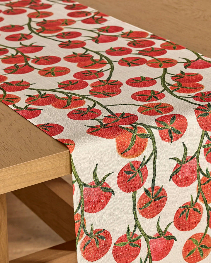 Ripe and Ready Tomato Print Table Runner: Medium - 16" x 90" by Geometry