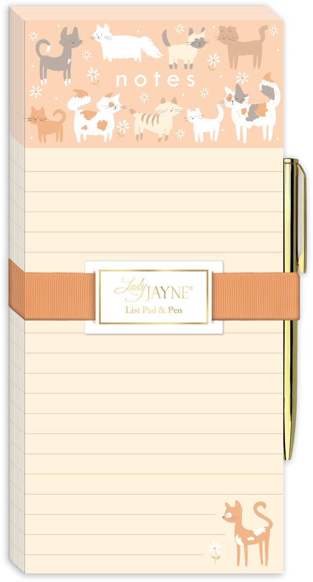 Cats Magnetic List Pad & Pen