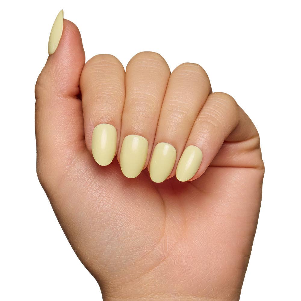 Pastel Yellow Short Oval Press-On Nails by Glamnetic