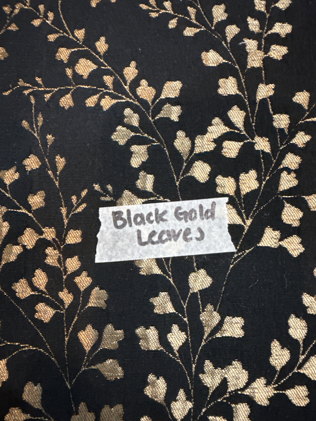 MJ TX PREPO SINGLE LADIES: Black Gold Leaves Mini Top Zip by Makeup Junkie (Ships in 3-4 Weeks)
