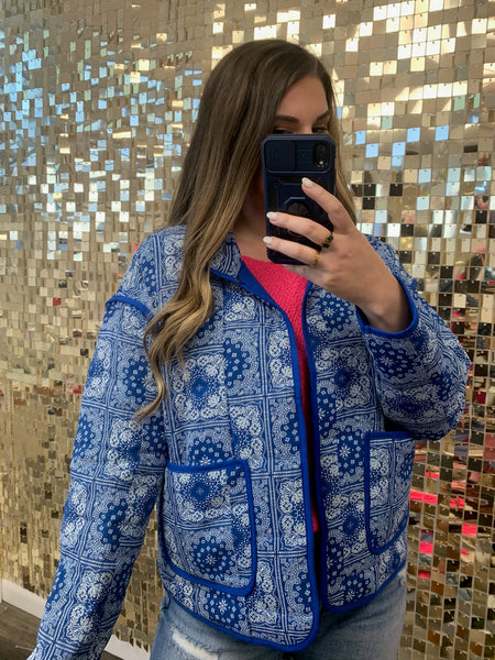 ジャケット・アウター OLDPARK Flight Jacket Bandana Blue ジャケット・アウター OLDPARK Flight Jacket Bandana Blue ジャケット