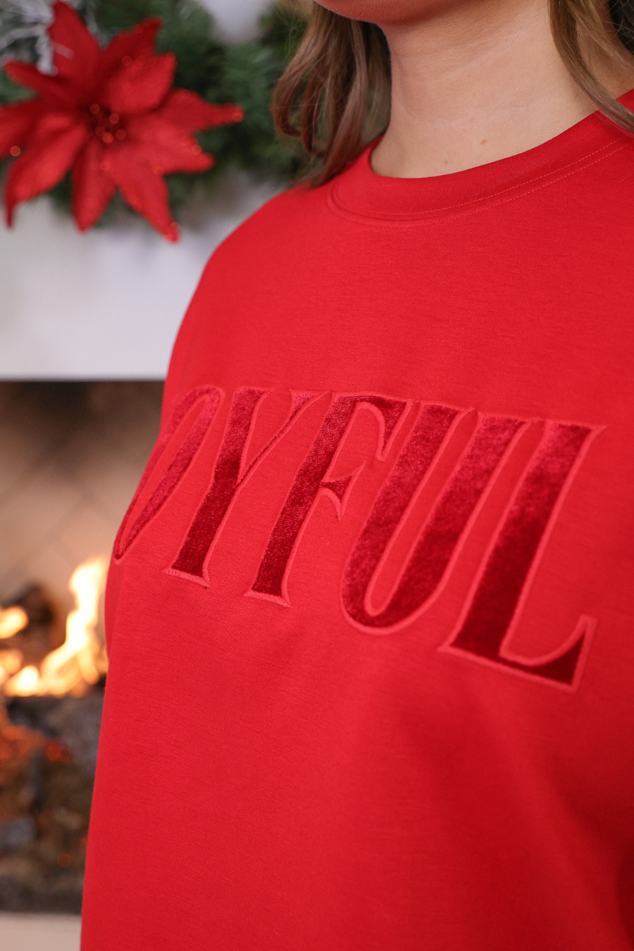 Joyful Velvet Patch Luxe Pullover by Jess Lea