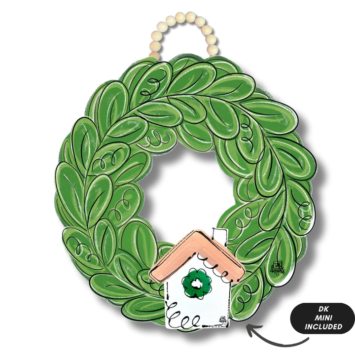 Wreath with Mini DK Door Hanger