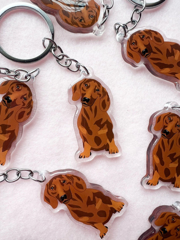 Brown Dachshund Keychain