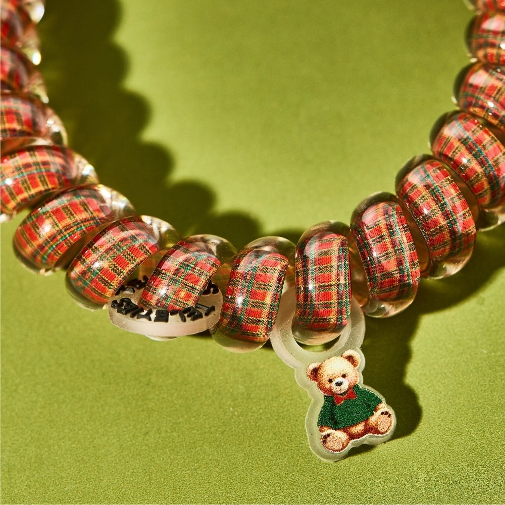 Teleties Hair Tie - Large and Small Band Pack of 5 - Beary Christmas