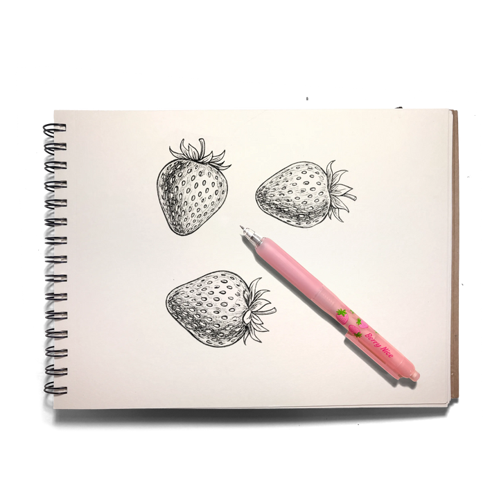 Fresh Squeezed Black Ink Scented Gel Pen - Strawberry
