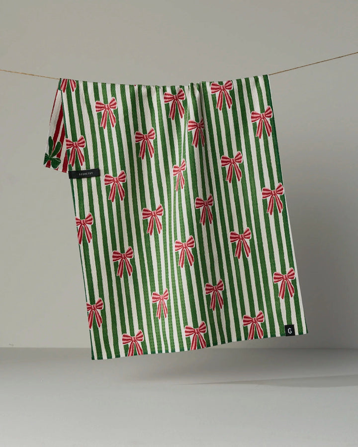 Ribbon Bows Luxe Kitchen Towel by Geometry