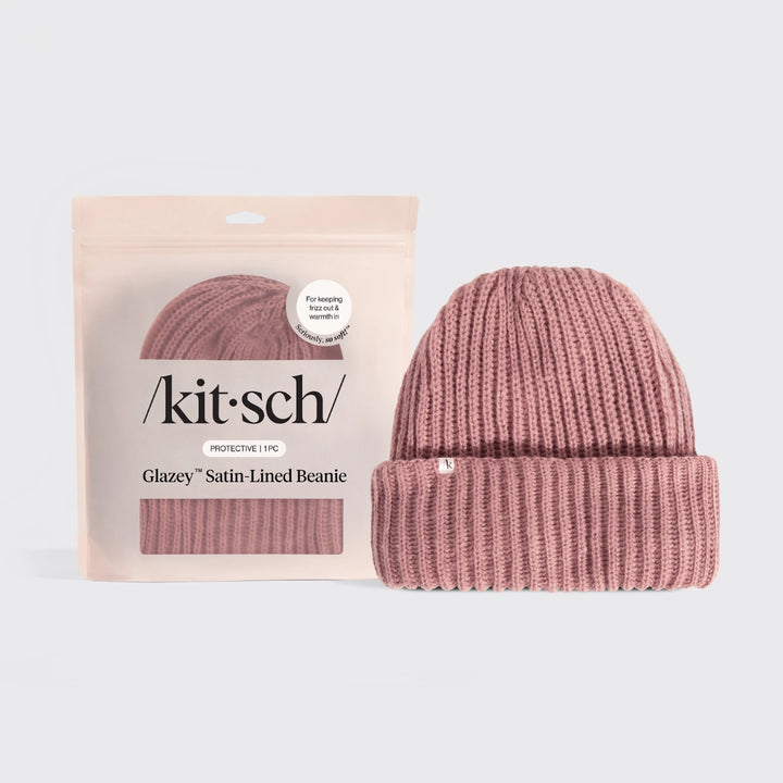Glazey Satin-Lined Beanie - Blush