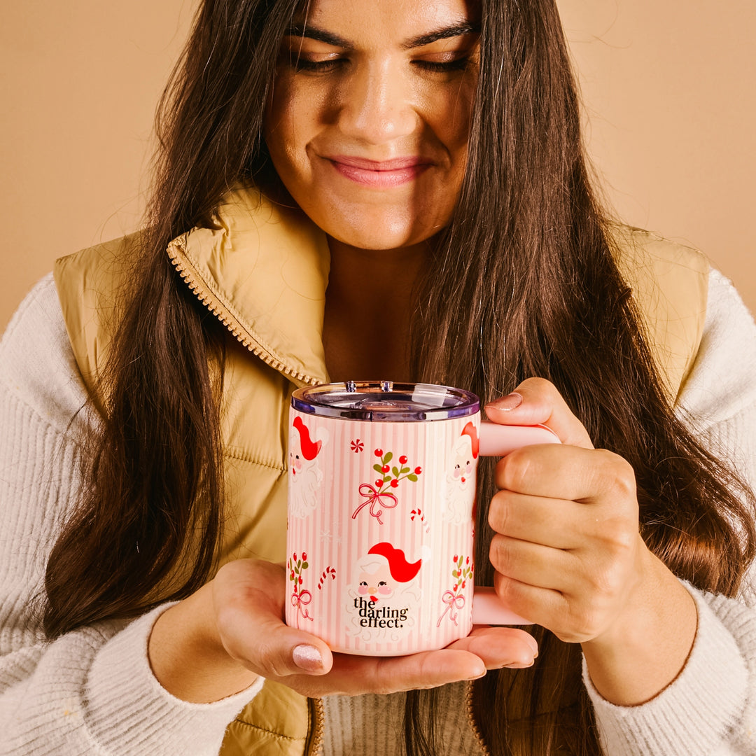 Holly Jolly Santa Insulated 14 oz Mug by the Darling Effect