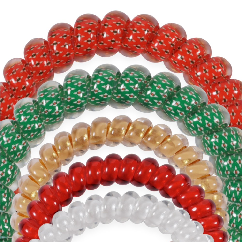 Teleties Hair Tie - Large and Small Band Pack of 5 - Jolly &amp; Bright (Ships in 1-2 Weeks)