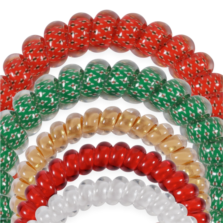 Teleties Hair Tie - Large and Small Band Pack of 5 - Jolly &amp; Bright (Ships in 1-2 Weeks)