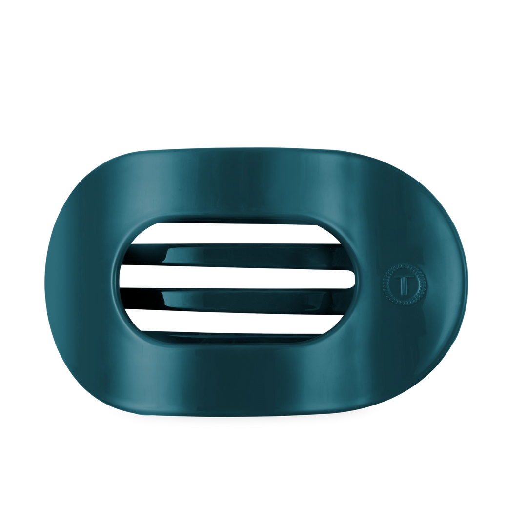 Large Teleties Flat Oval Clip - Teal With It