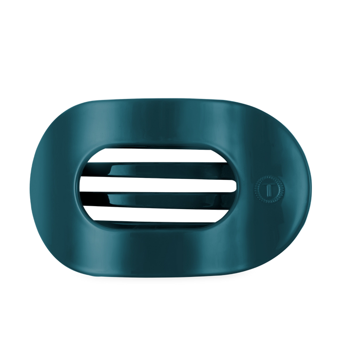 Large Teleties Flat Oval Clip - Teal With It