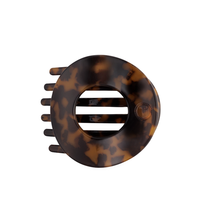 Large Teleties Flat Open Circle Clip - Tortoise (Ships Next Week)