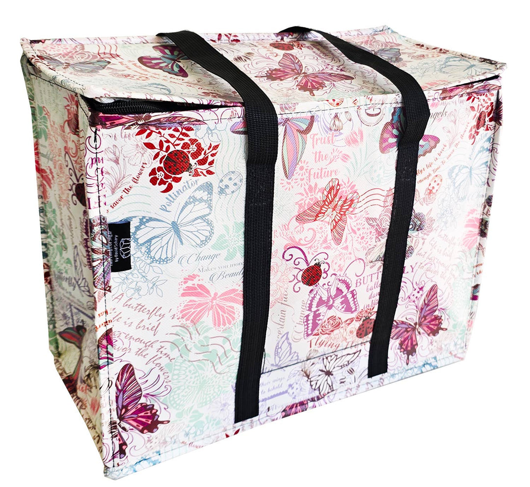 Dancing Butterflies Happy Shopper Zip Top Thermal Tote