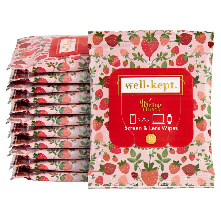 Screen & Lens Wipes - Strawberry Fields by Well-Kept