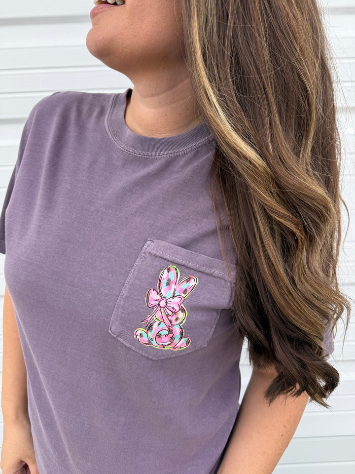 by PrepO: Watercolor Bunny Pocket Graphic Tee (Ships in 2-3 Weeks)