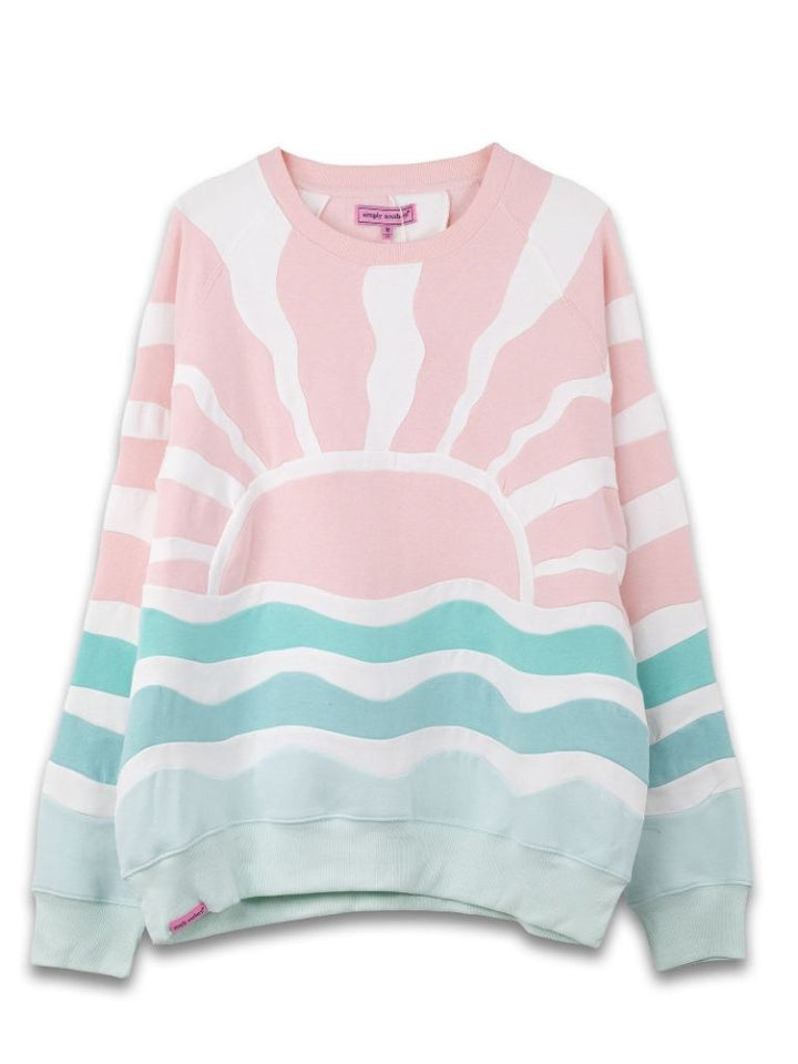 Sun and Sea Patchwork Crew - Pink by Simply Southern