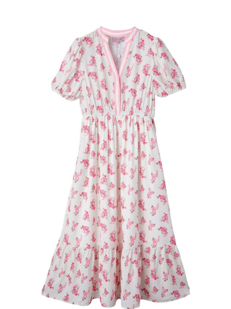 Prim and Proper Y-Neck Dress - Pink Floral by Simply Southern