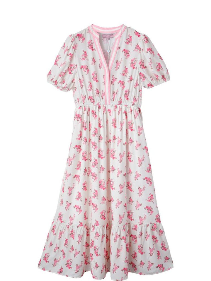 Prim and Proper Y-Neck Dress - Pink Floral by Simply Southern