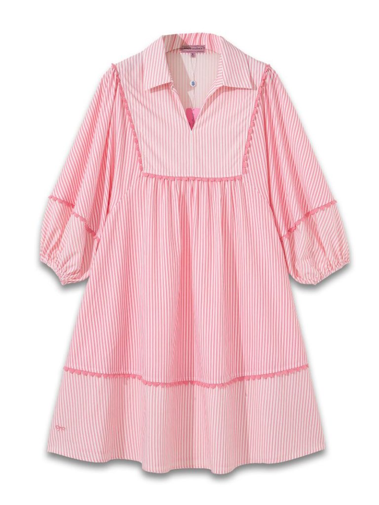 Coastal Patchwork Dress - Pink Stripe by Simply Southern