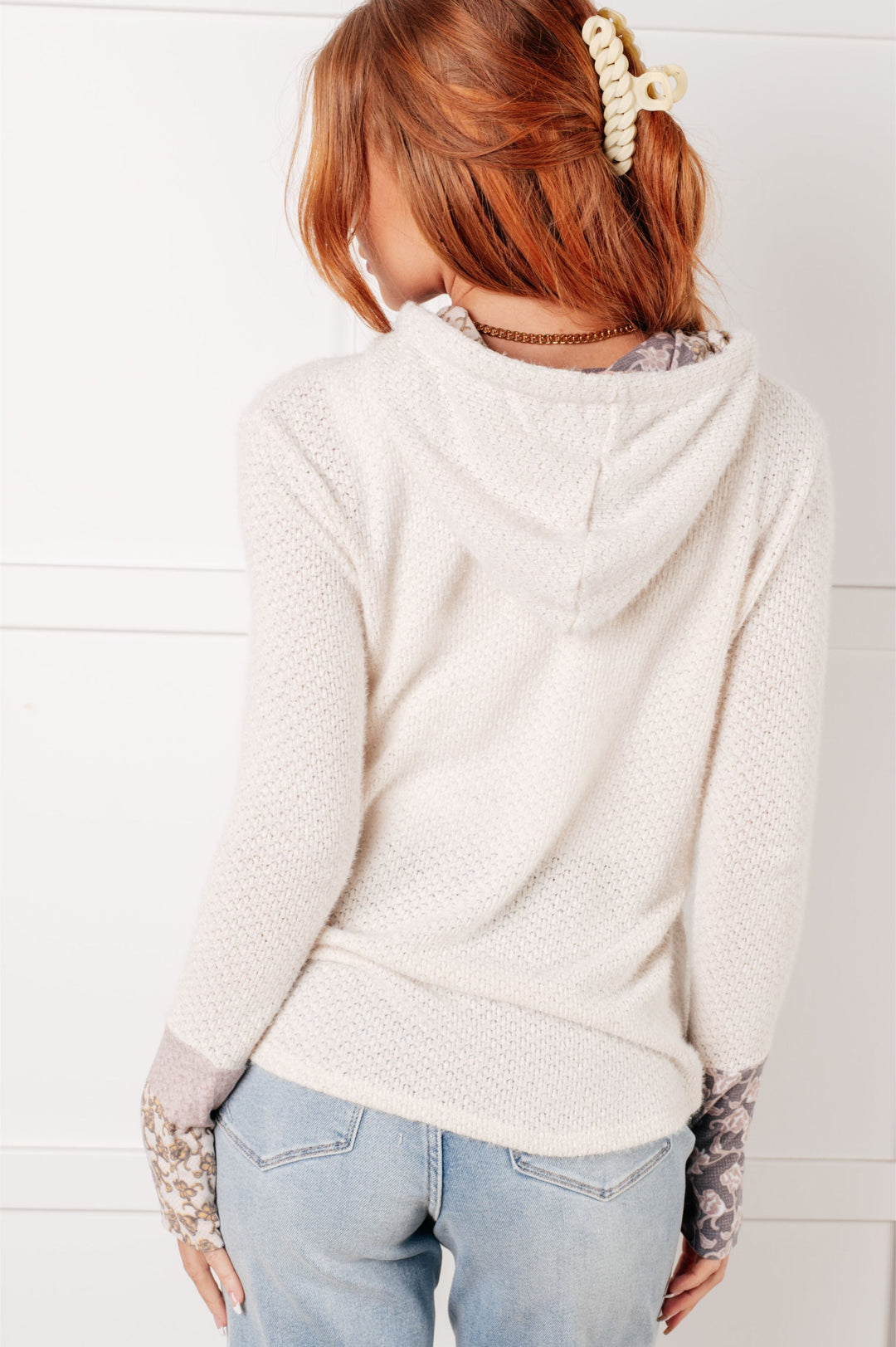 A Tad Chilly Waffle Knit Hoodie - 8/17