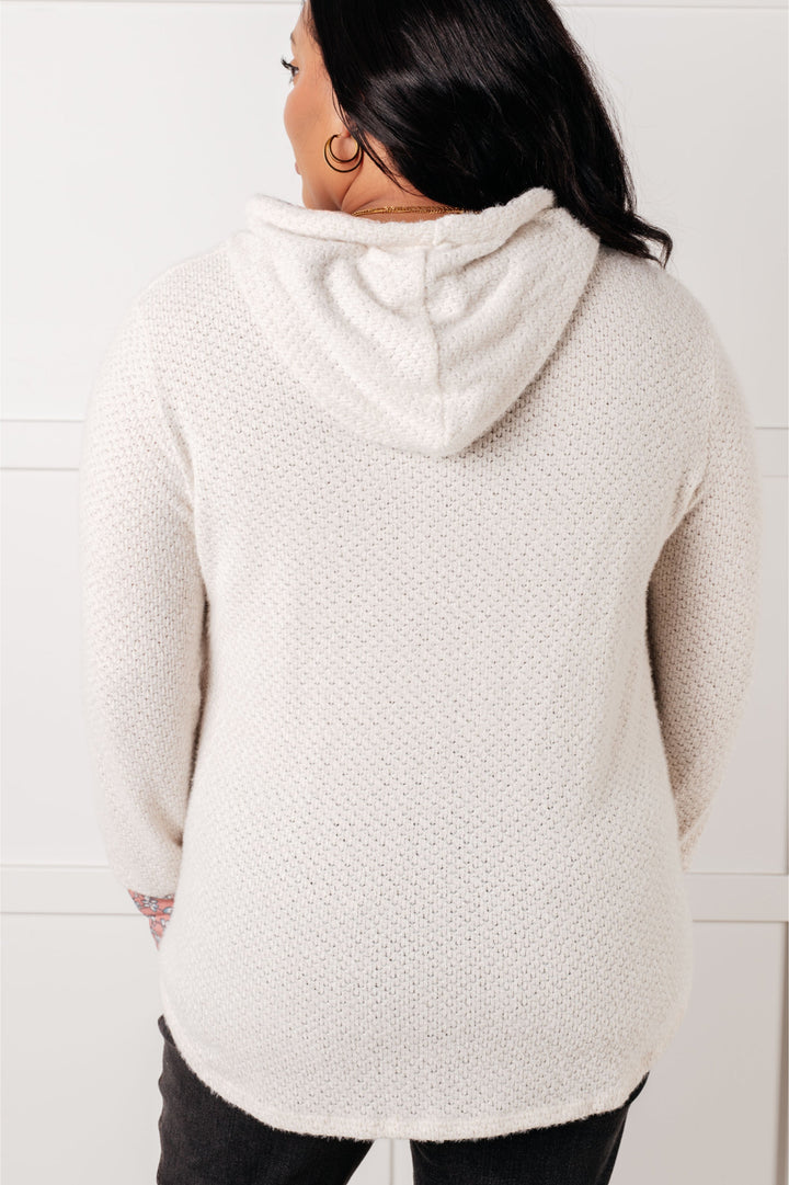 A Tad Chilly Waffle Knit Hoodie - 8/17
