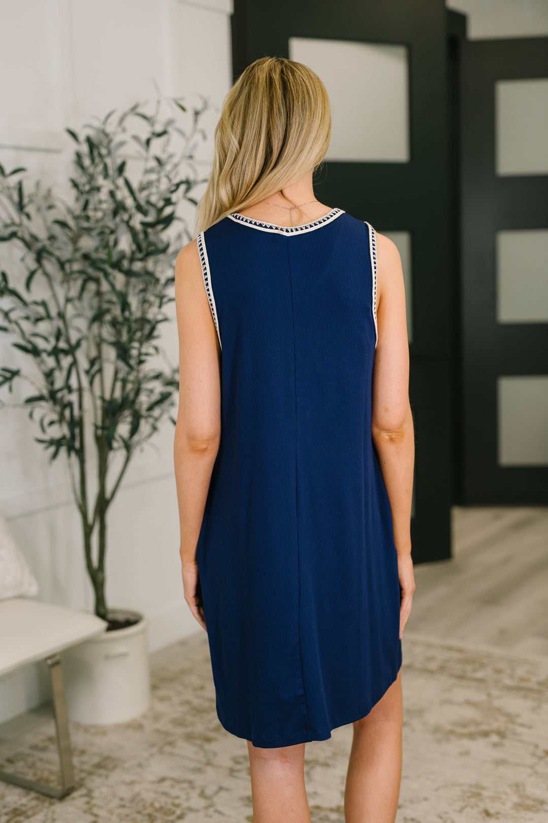Airloom Trim Detail Mini Tank Dress in Navy - 5/14
