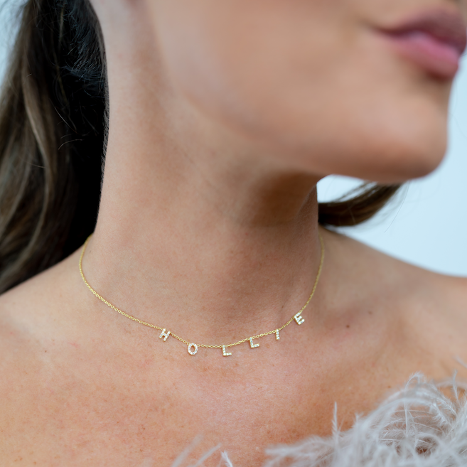 Custom Mini Dover Name Necklace - Water Resistant by the Sis Kiss (Ships in 4 Weeks)