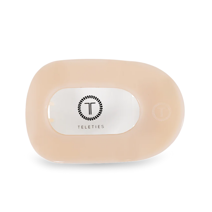 Large Teleties Flat Oval Clip - Almond Beige