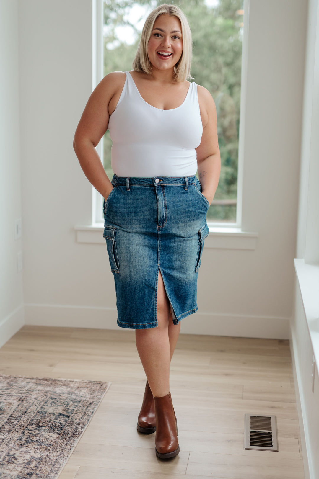 Always Be There Cargo Denim Skirt by Judy Blue