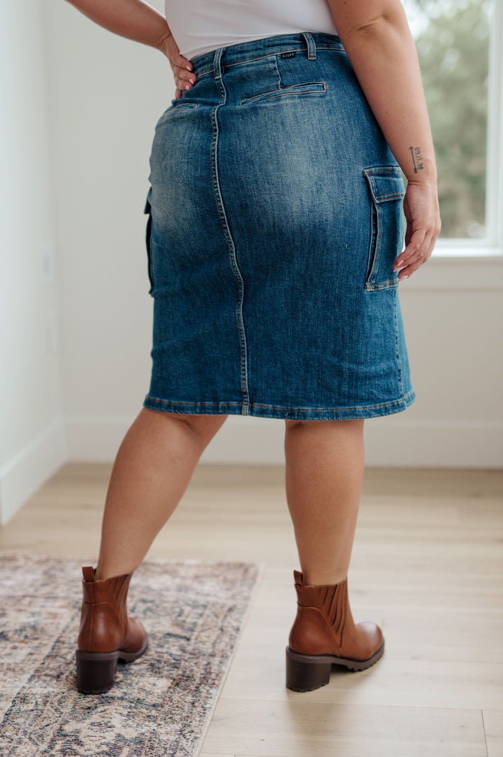 Always Be There Cargo Denim Skirt by Judy Blue