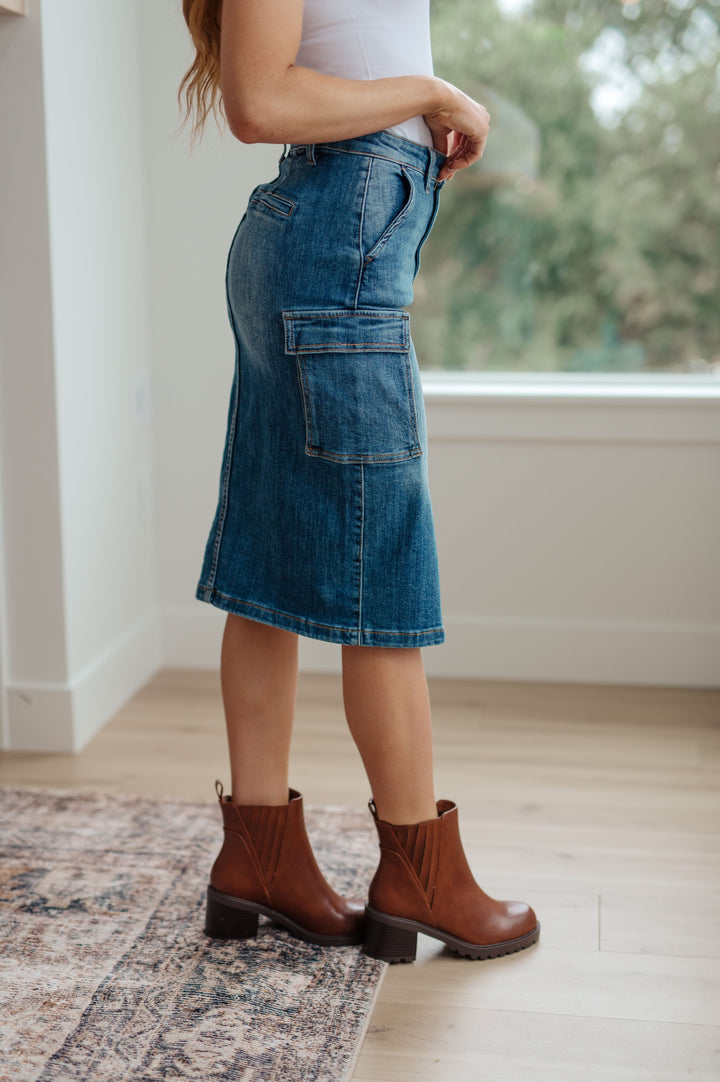 Always Be There Cargo Denim Skirt by Judy Blue