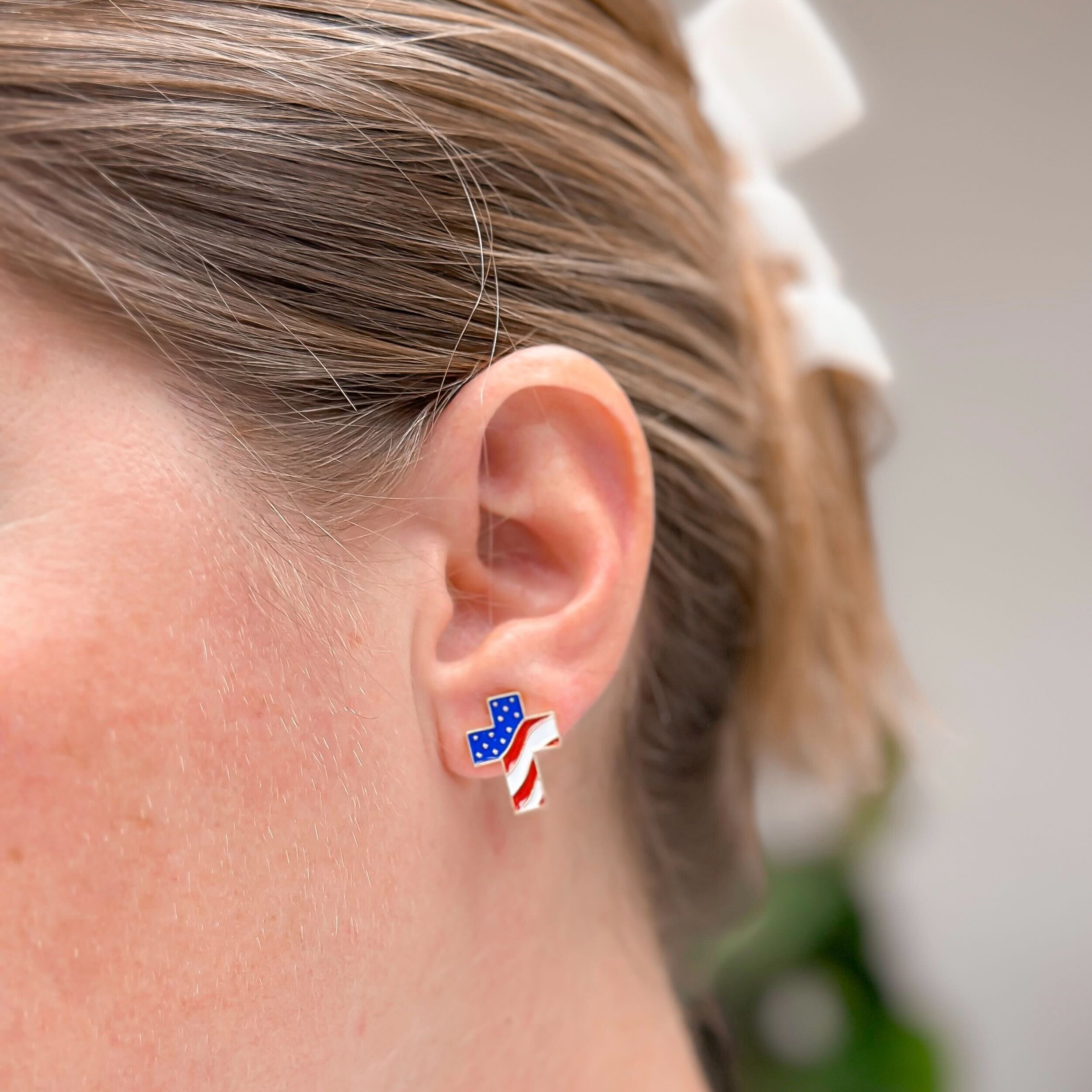 Americana Cross Stud Earrings