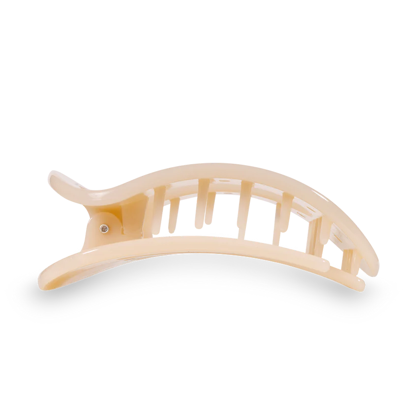 Large Teleties Flat Oval Clip - Almond Beige