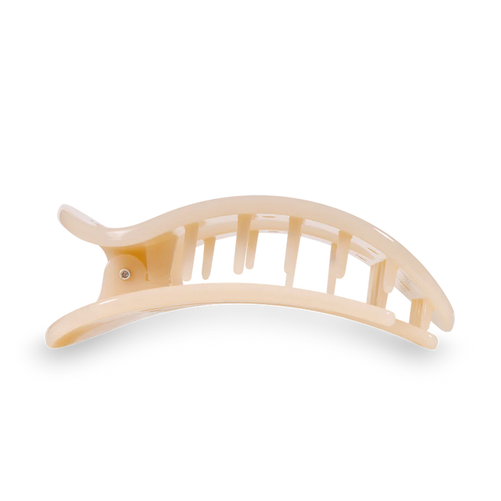Large Teleties Flat Oval Clip - Almond Beige