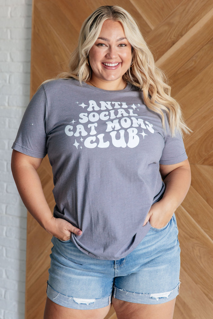 Antisocial Cat Mom Graphic Tee - 4/2