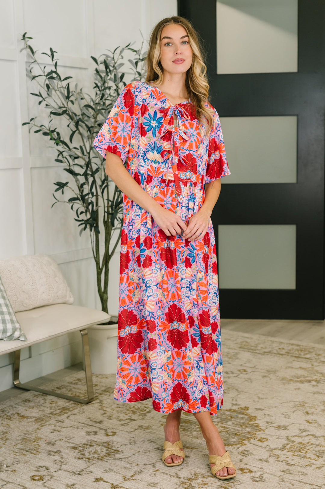Art of Loving Bow Detail Floral Dress - 8/13