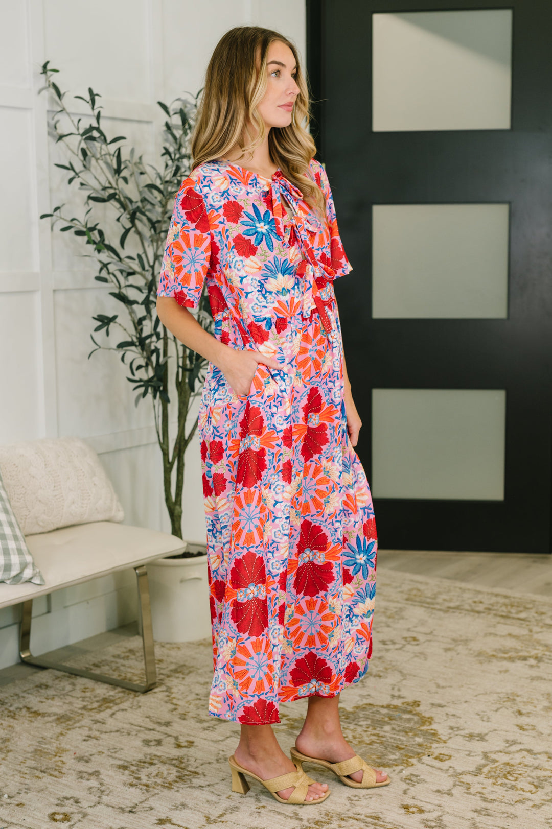 Art of Loving Bow Detail Floral Dress - 8/13