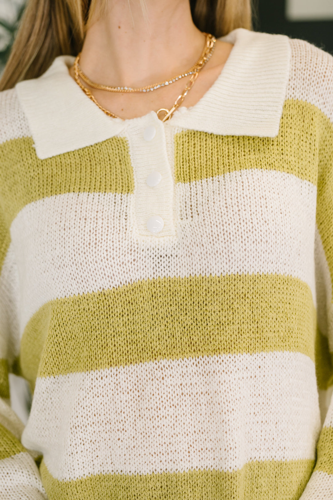 As Long As You're Mine Loose Knit Collared Top - 12/16