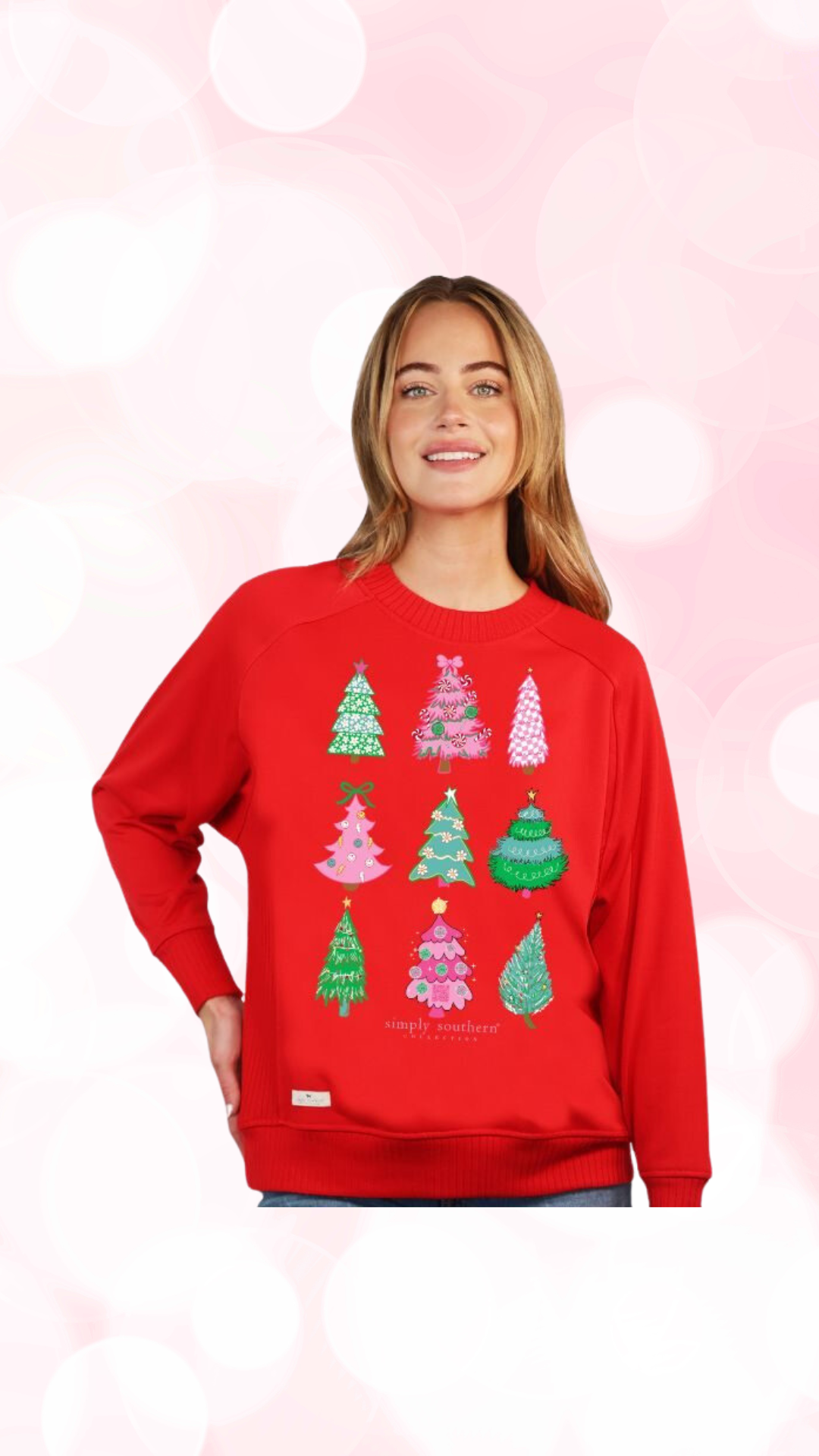 Christmas Trees Crewneck Pullover by Simply Southern