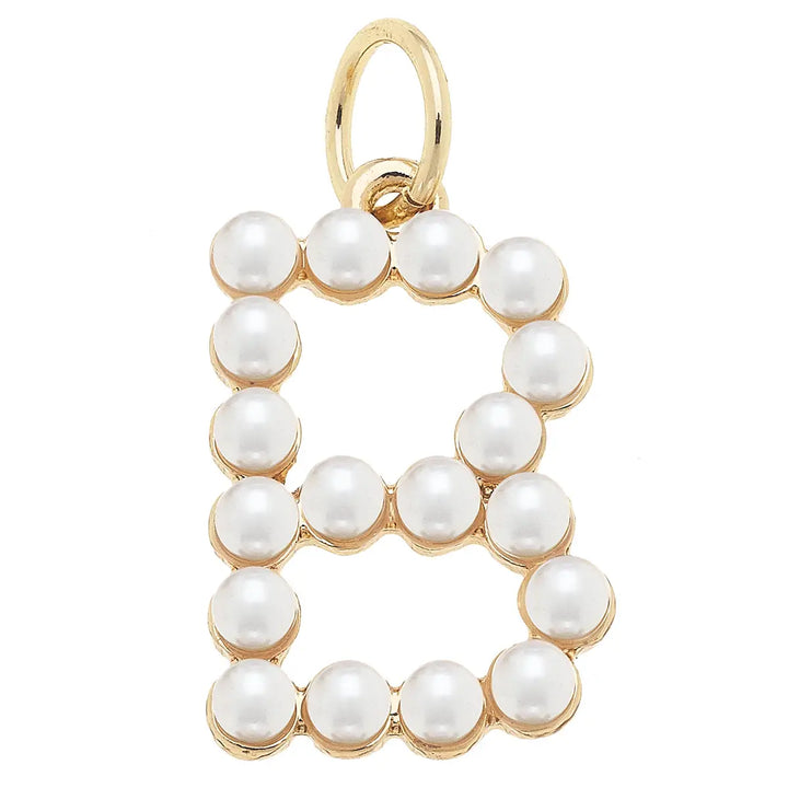 Pearl-Studded Letter Charm in Ivory By Canvas