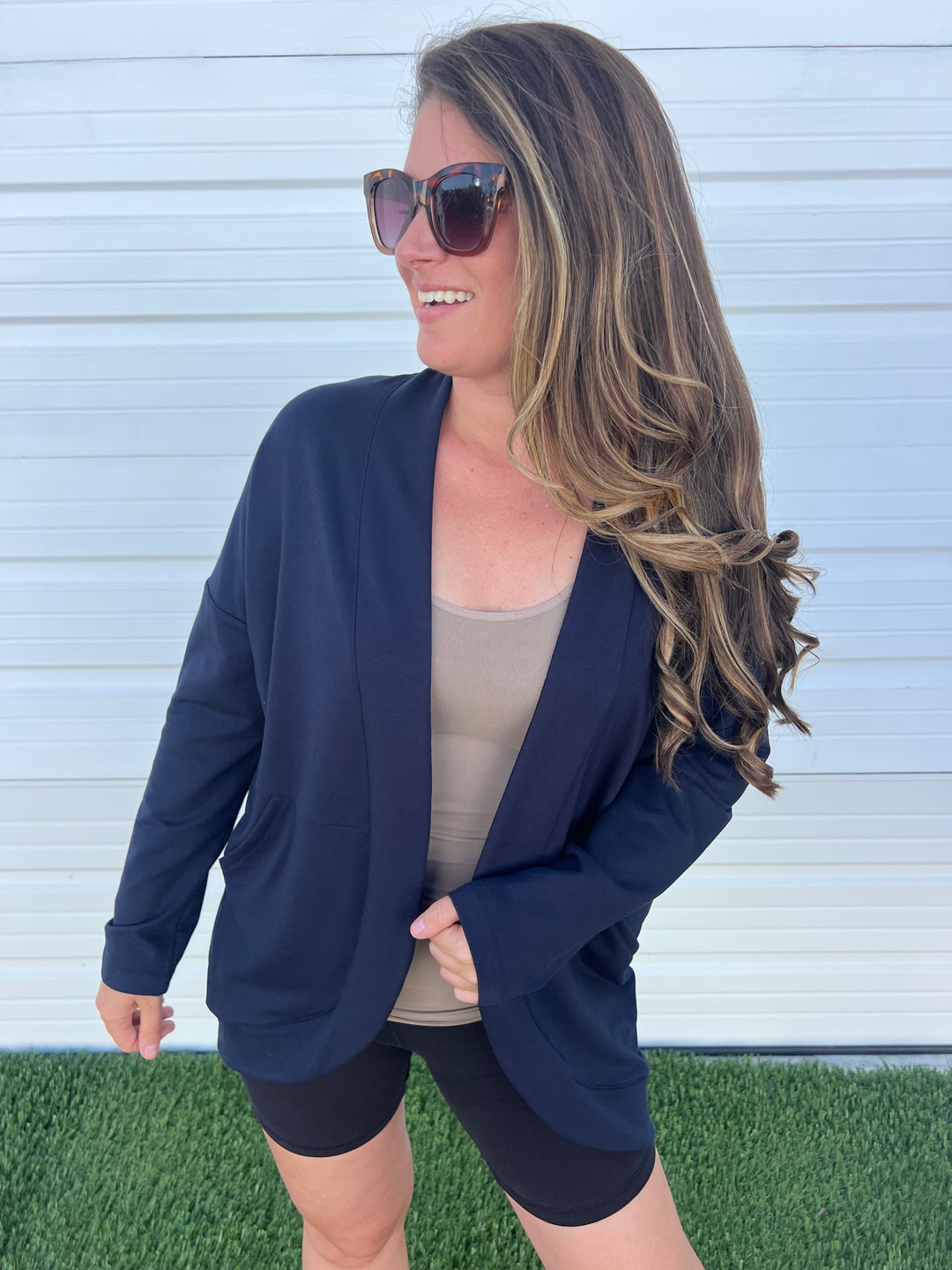 Missie Open-Front Cardigan - Navy Night