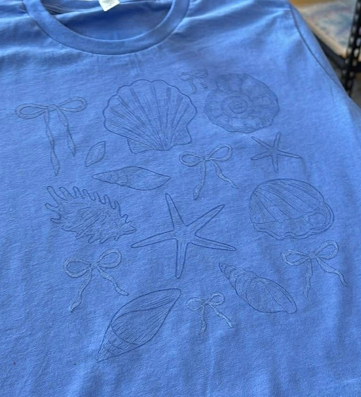 by PrepO: Tonal Seashells Short Sleeve Graphic Tee (Ships in 2-3 Weeks)