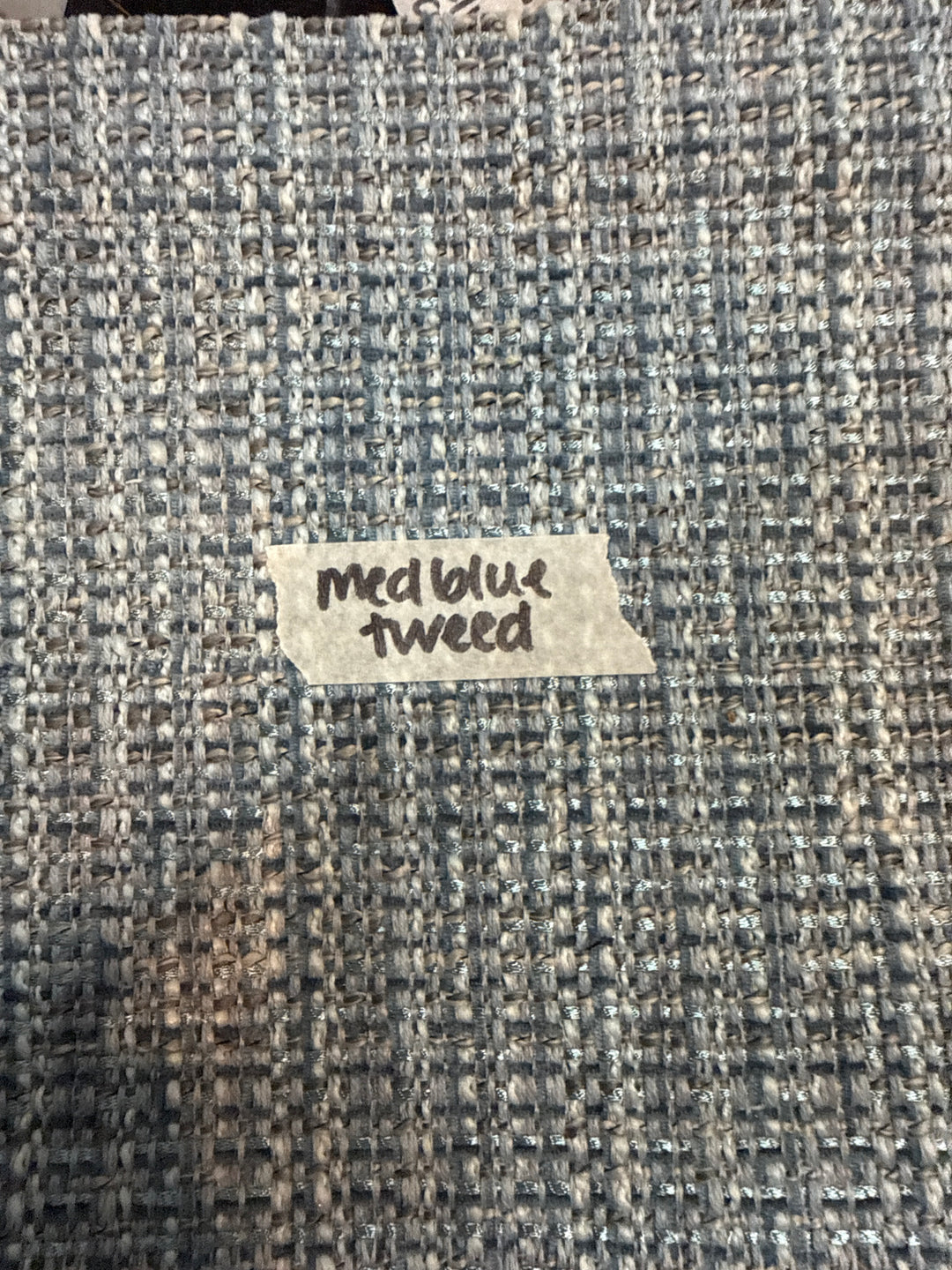 MJ TX PREPO SINGLE LADIES: Med Blue Tweed Mini Top Zip by Makeup Junkie (Ships in 3-4 Weeks)