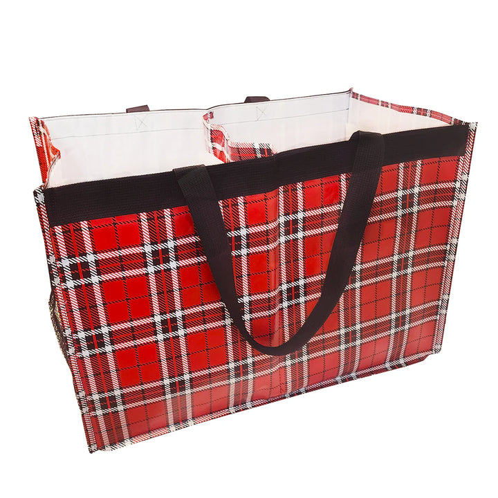 Red Plaid Daily Double Tote