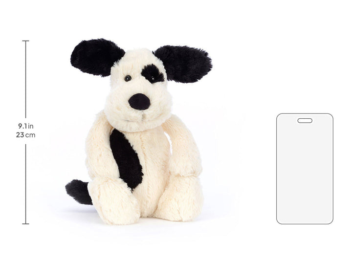 Bashful Black & Cream Puppy by Jellycat