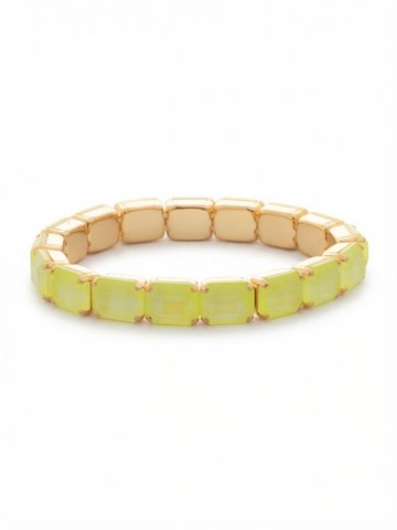 7 Inch Easton Emerald Cut Stretch Bracelet by Sorrelli - Electric Yellow