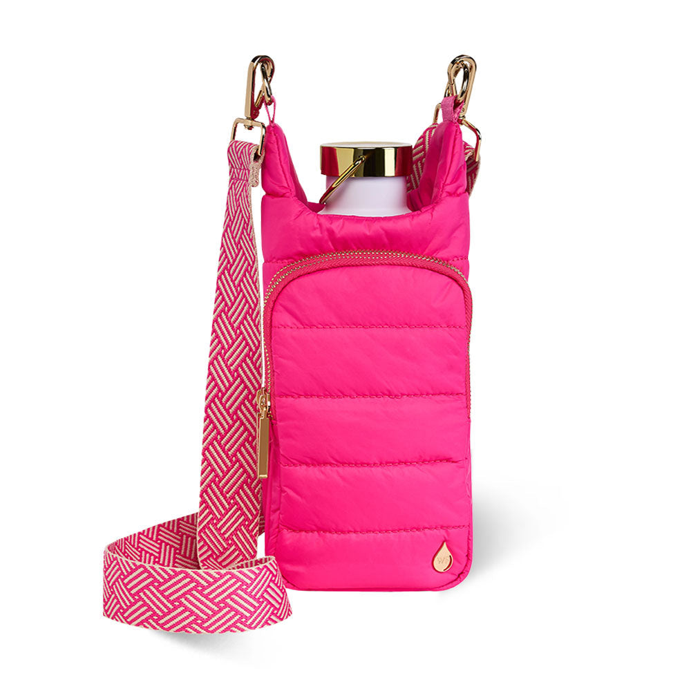 JUNE MARKET: Bright Pink HydroBag® with Pink and Cream Patterned Strap by Wanderfull (Ships in 2-3 Weeks)